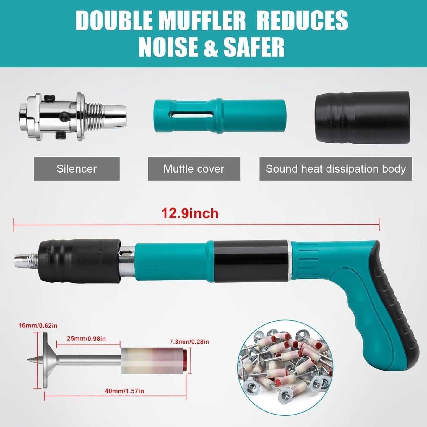 Jashgop Manual Steel Nail Gun Tool With 12 Nail | Mini Nail Fixation Tool | Portable Mini Nail Shooting Machine | Nail Wall Fixing Tool