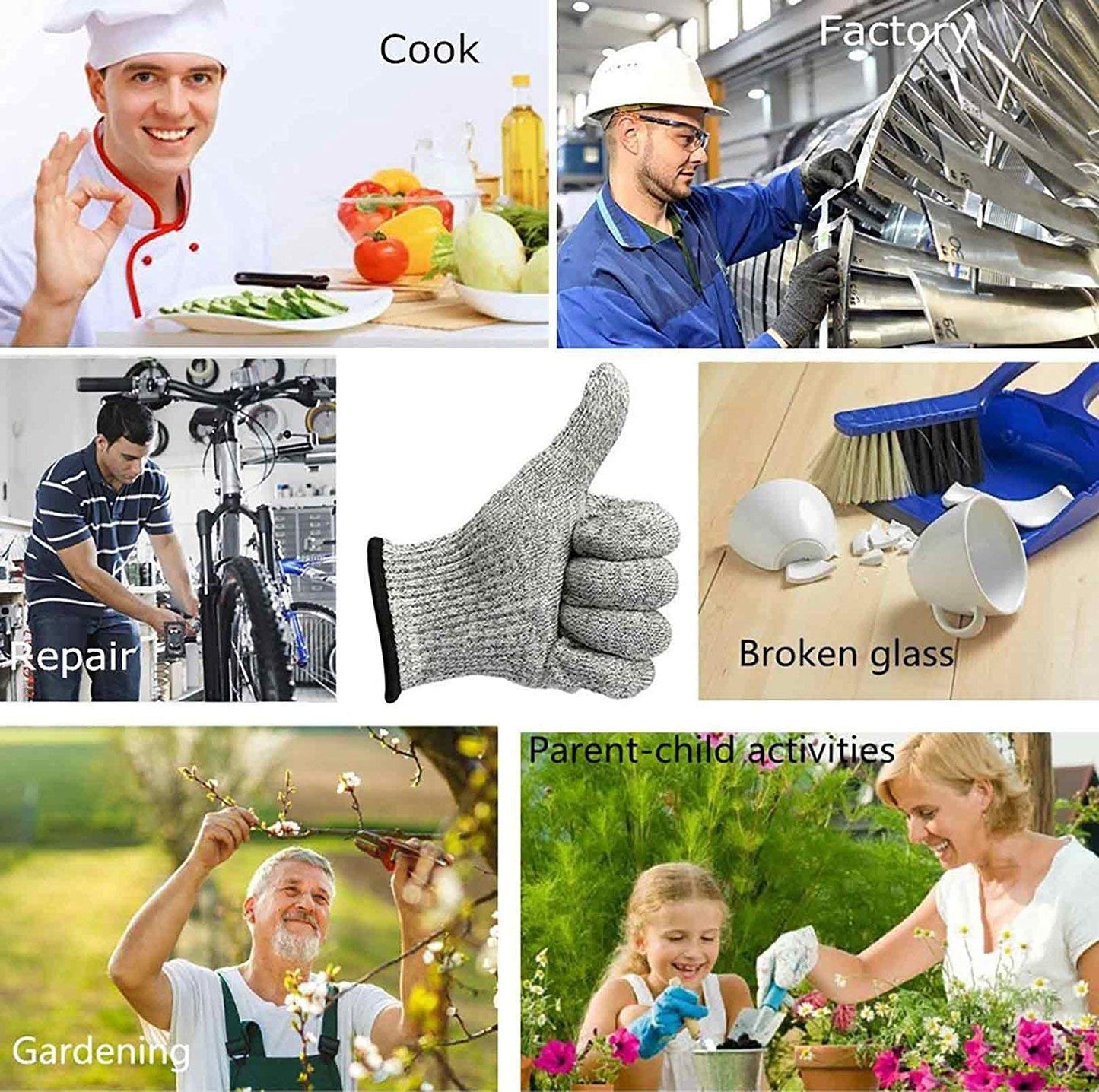 karomouj Cut Resistant Gloves – Cut Resistant Hand Gloves for Men & Women, Anti Cut Hand Gloves with Comfortable Fit, Reusable Protective Gloves for Chopping, 1 Pair, Free Size